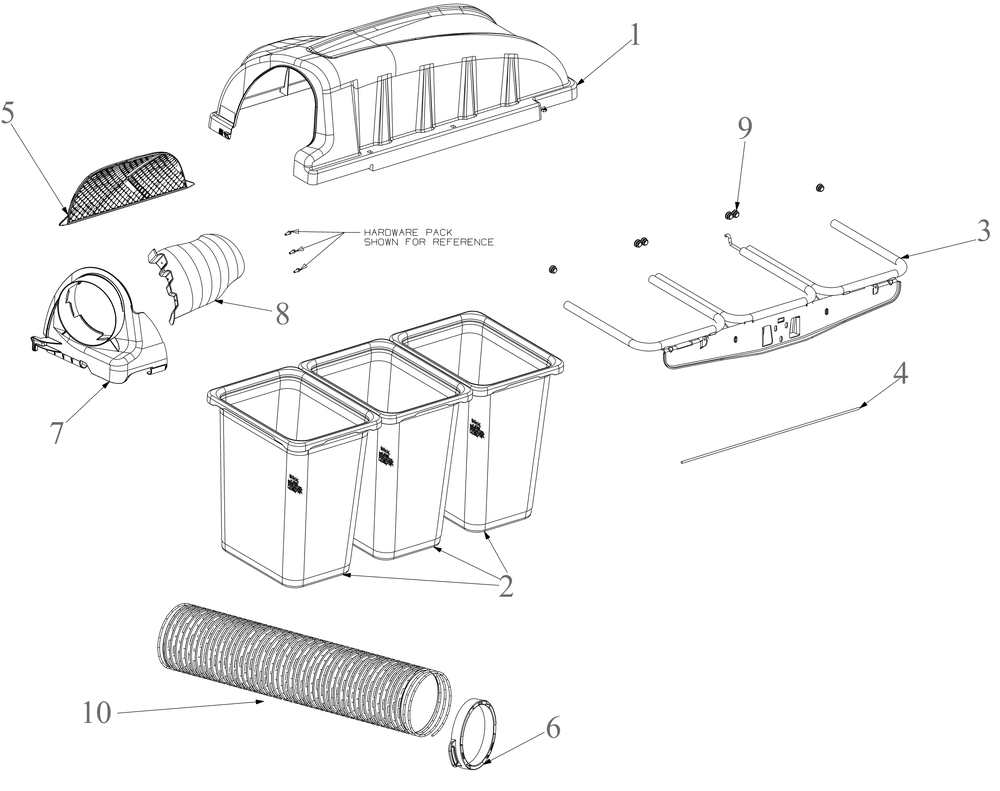 General Assembly Diagram and Parts List for 19B30018100  Cub Cadet Lawn Tractor
